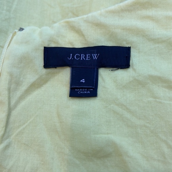 J. Crew Sleeveless Yellow Pleated Dress with Lace Trim - Picture 9 of 9